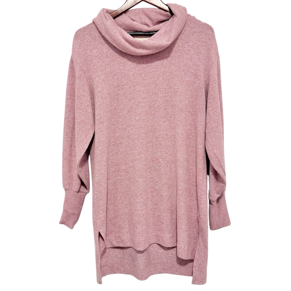 Maeve Anthropologie Cozy Cowl Neck Tunic Sweater Pink Small